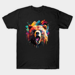 Grizzly Bear Animal Freedom World Wildlife Wonder Abstract T-Shirt